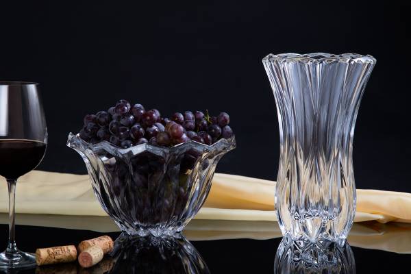 Centre de table Louise Crystal 25x14cm Verre - 25 x 14 x 25 cm