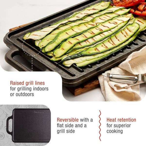 Grillplatte VIC-38793 Schwarz - Gusseisen - 21 x 1 x 33 cm