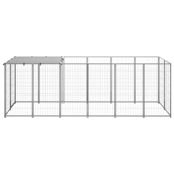 Clôture pour chiots 3008424 Argenté - Profondeur : 330 cm