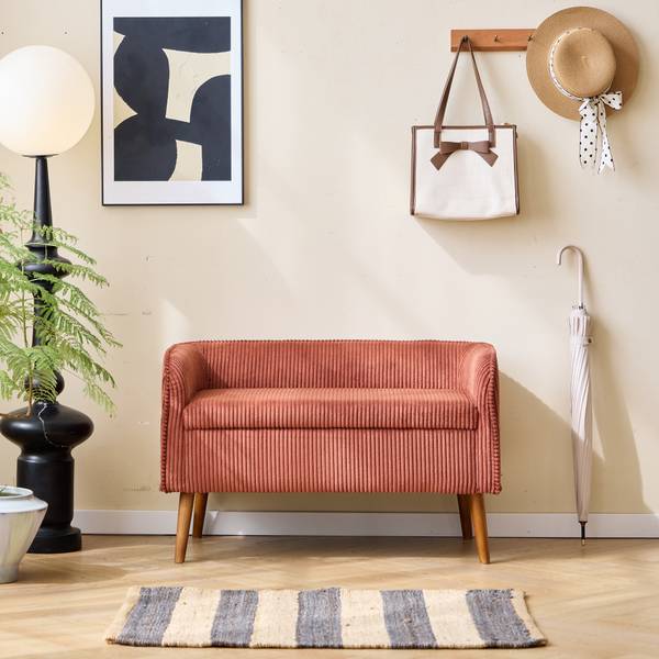 Sitzbank KIRKENES Rot - Textil - 89 x 56 x 51 cm