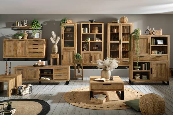 Wandboard EVEREST Beige - Schwarz - Metall - Holz teilmassiv - 120 x 1 x 30 cm