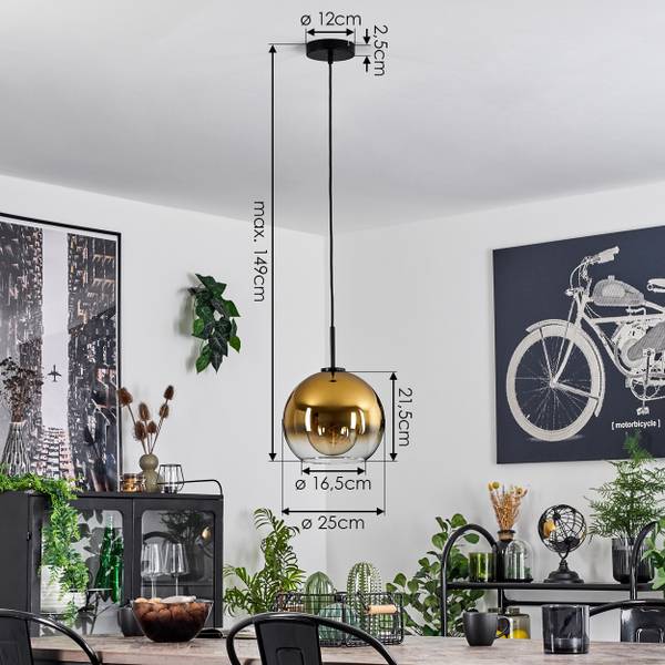 Deckenleuchte Cesaro Gold - Aluminium - Klarglas - 31 x 149 x 30 cm