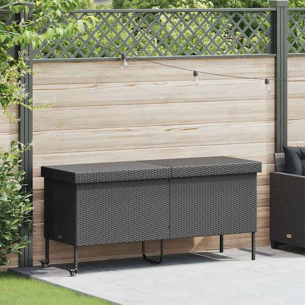 Gartentruhe 3043943 Schwarz - Stahl - 160 x 75 x 55 cm