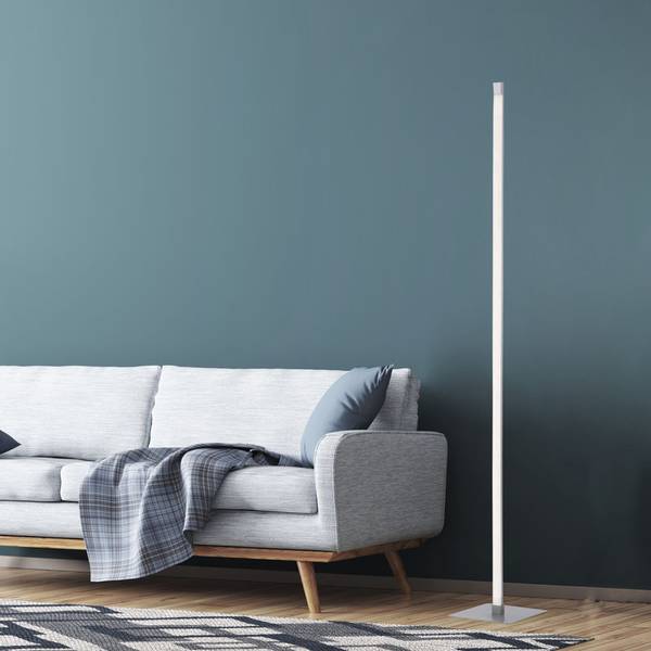 LED Stehlampe Bella Silber - Metall - 21 x 150 x 21 cm