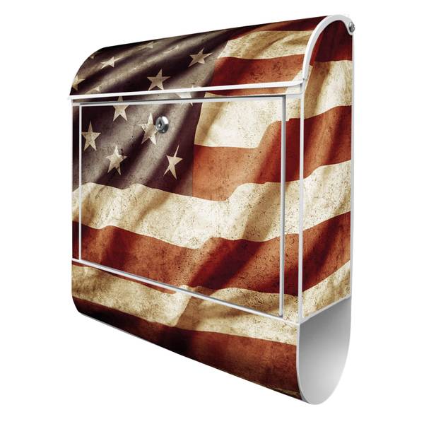 Briefkasten Stahl United States Weiß - Stahl - 38 x 46 x 13 cm