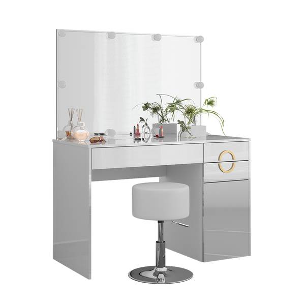 Schminktisch Adela 40857 3er Set Weiß - Holzwerkstoff - 115 x 147 x 55 cm