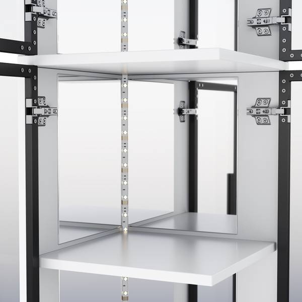 Vitrine FANGLS41 Ⅳ Weiß - Holzwerkstoff - 44 x 164 x 42 cm