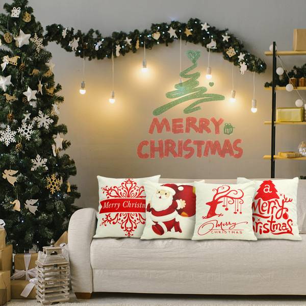 4er-Pack Kissenbezügen+706-40 Rot - Weiß - Textil - 40 x 20 x 40 cm