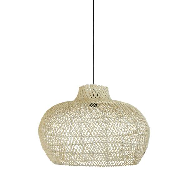 Hängeleuchte Charita Braun - Holzwerkstoff - Rattan - 60 x 43 x 60 cm