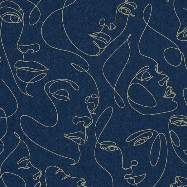 Vliestapete 791724-GU Blau - Kunststoff - 53 x 1 x 1005 cm