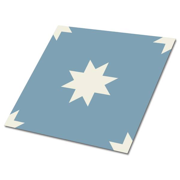 Zelfklevende Tegels Septem set van 9 blauw - polyester-PVC - 30 x 30 x 0 cm
