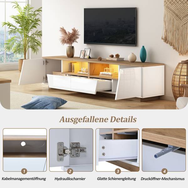 TV-meubel Astraios Ⅰ hout - wit