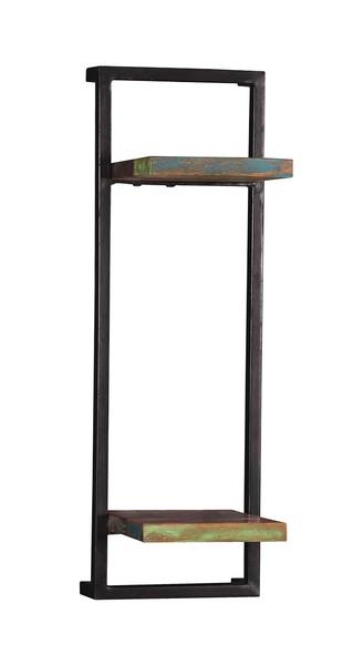 RIVERBOAT Wandregal Metall - Massivholz - 25 x 75 x 25 cm