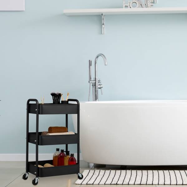 Rollwagen mit 3 Ebenen Schwarz - Grau