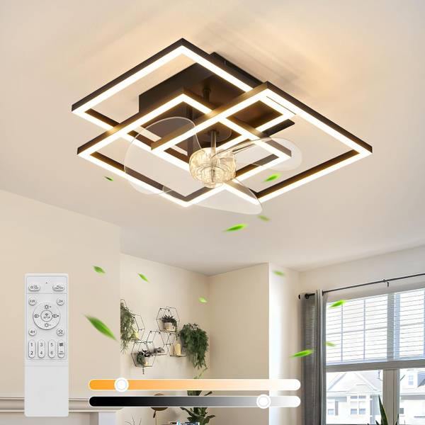 Deckenventilator Denmark Ⅲ Schwarz - Metall - 37 x 17 x 37 cm