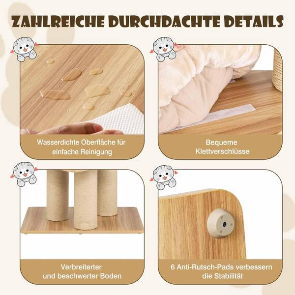 Kratzbaum PV10027BE Beige - Holzwerkstoff - 56 x 191 x 75 cm