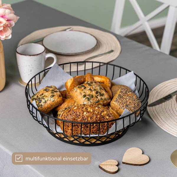 Obstschale 70554 Schwarz - Metall - 34 x 11 x 34 cm