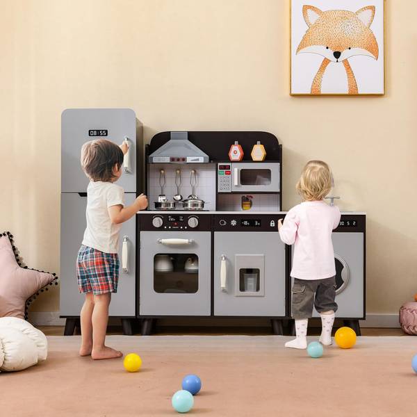 Kinderküche FB32457NZDE Grau - Massivholz - 30 x 90 x 120 cm