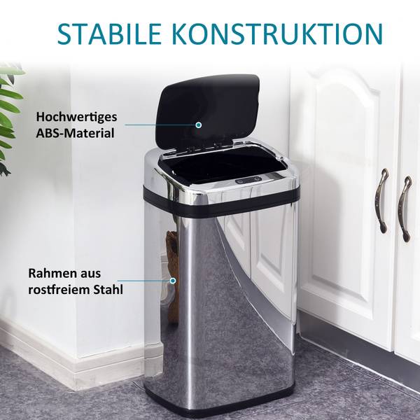 Mülleimer BB5102 Silber - Metall - 25 x 58 x 33 cm