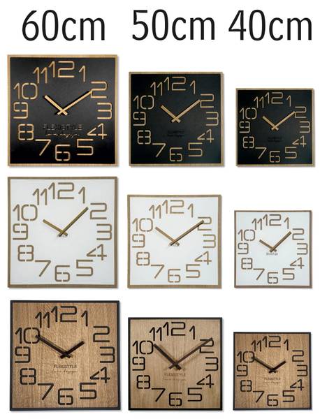 Wanduhr DIGITS Schwarz - 60 x 60 cm