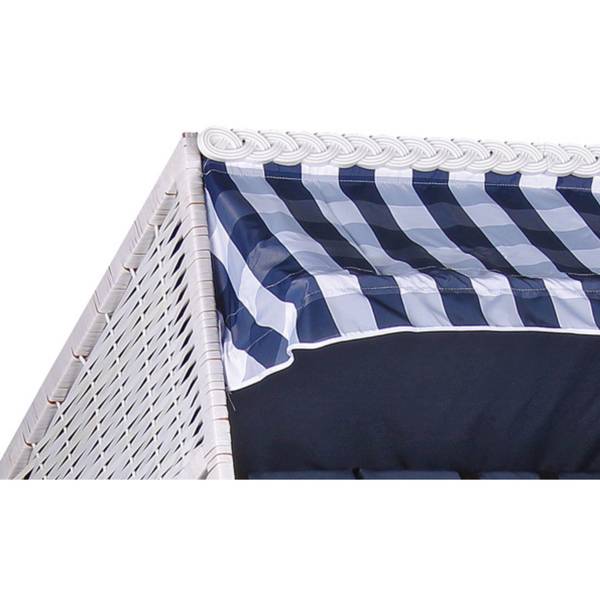 Strandkorb Ostsee 2-Sitzer Blau - Webstoff - Wacholder - 120 x 160 x 80 cm