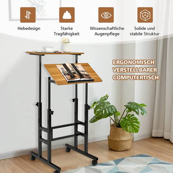 Höhenverstellbarer Schreibtisch Braun