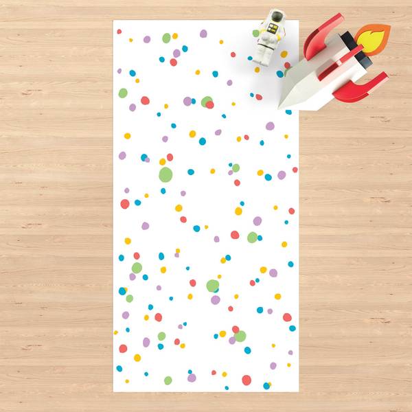 Gezeichnete kleine Punkte Kunterbunt 130 x 260 cm