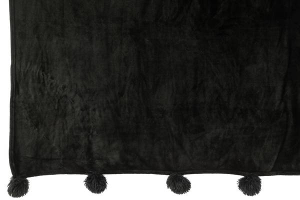 Decke Hotel Chic Schwarz - Kunstfell - 130 x 1 x 170 cm
