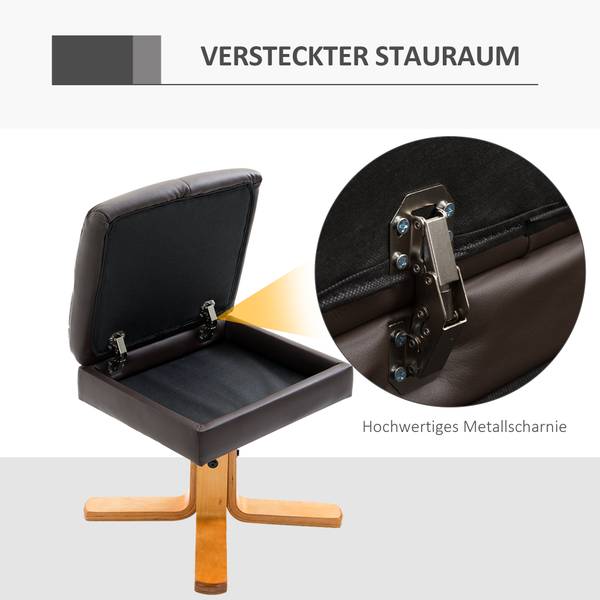 Relaxsessel mit Hocker 833-359 Braun