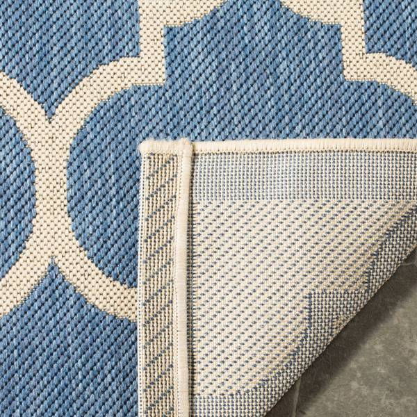 Indoor-/Outdoorteppich Monaco Kunstfaser - Blau - Taupe