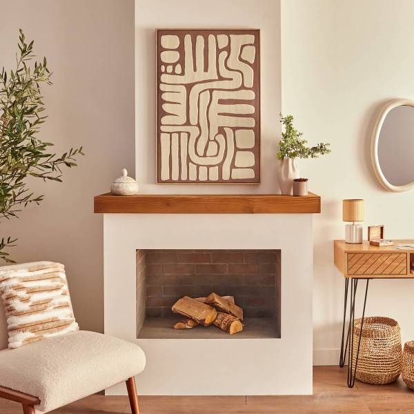 Reliefleinwand MARCELLA Braun - Holzwerkstoff - 3 x 90 x 60 cm