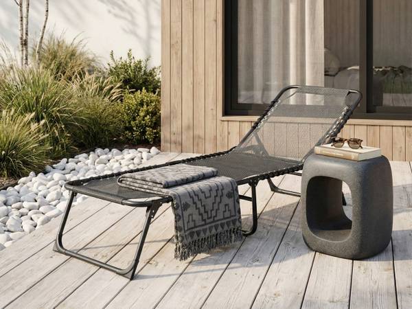 Gartenliege AMBATO Schwarz - Metall - 58 x 30 x 188 cm