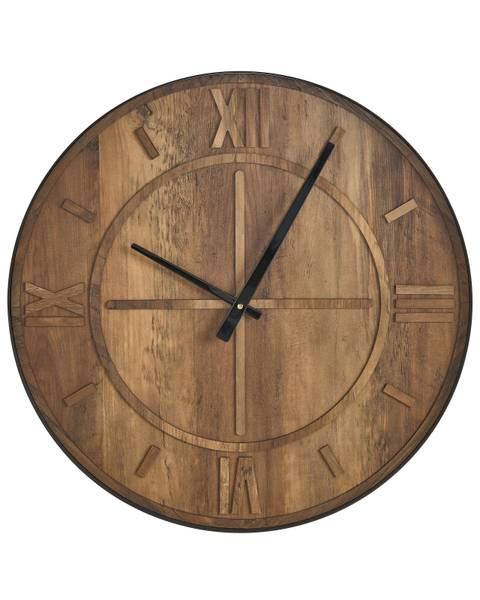 Wanduhr SAULGES Schwarz - Braun - Holz teilmassiv - 60 x 60 x 5 cm