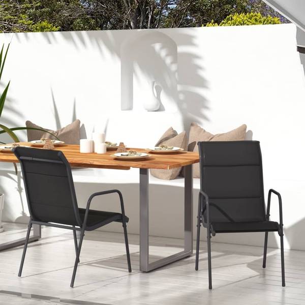 Gartenstühle 2er Set DE650 Schwarz - Metall - 66 x 88 x 51 cm
