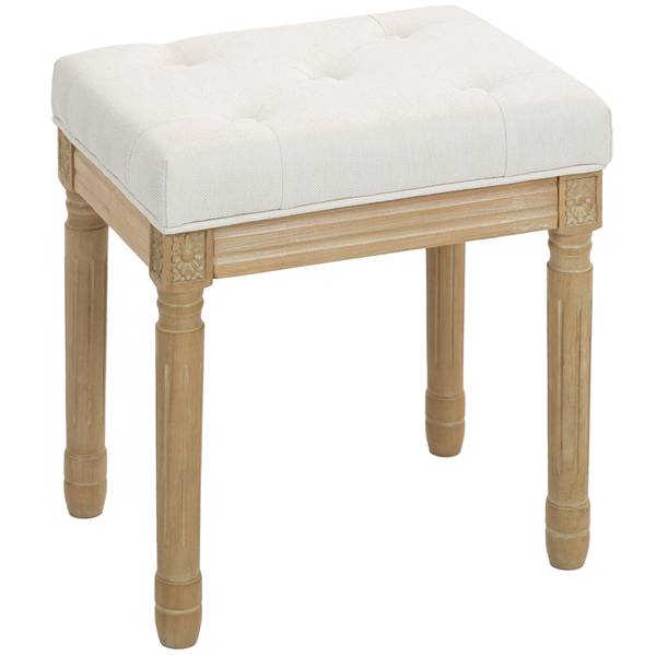 Sitzhocker 838-601V00BG Beige - Leinen - Polyester - 32 x 47 x 42 cm