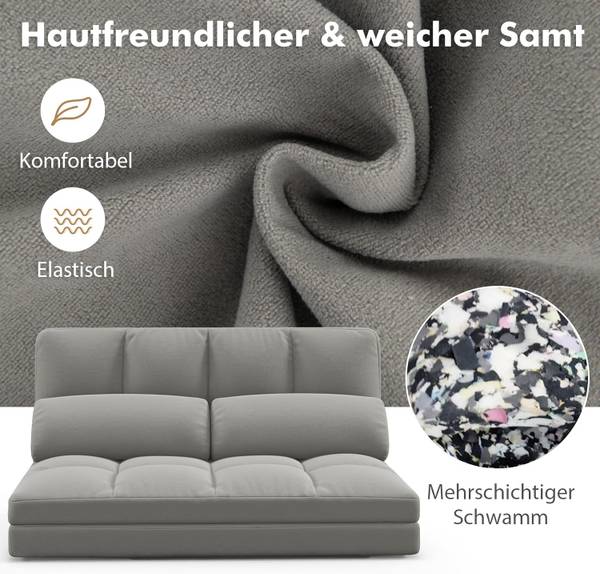 Schlafsofa TH32783 Grau - Textil - 102 x 54 x 72 cm
