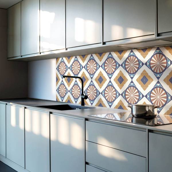 Fliesen Kreis Geo 4er Set 50 x 50 cm