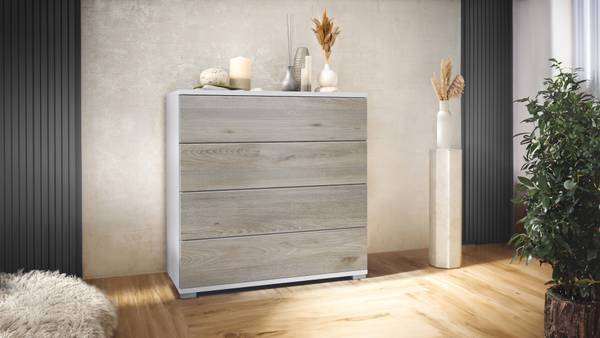 Kommode Pavos V3 Eiche Grau Dekor