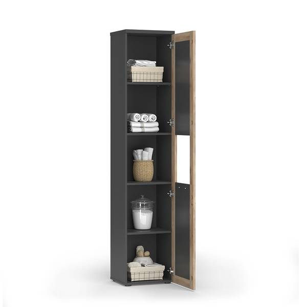 Armoire de salle de bain Niko 51868 Gris - Bois manufacturé - 40 x 195 x 35 cm