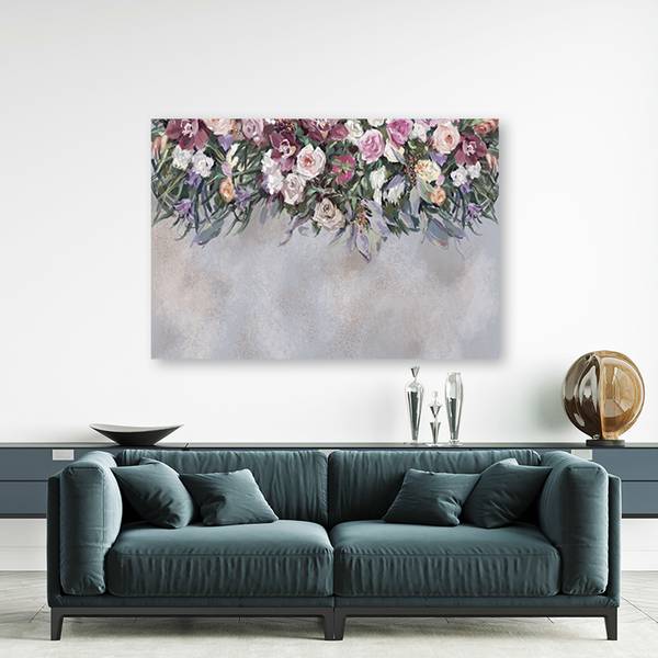 Wandbild mit blumen bewachsen 60 x 40 cm