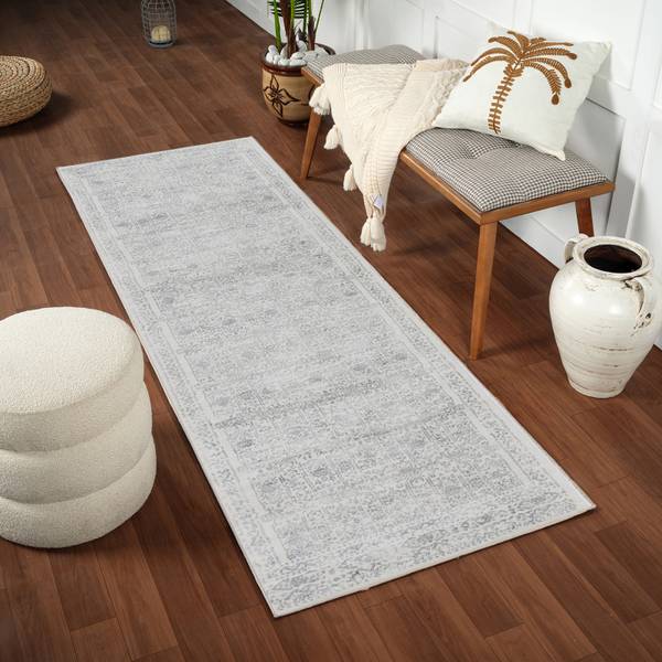 Kurzflorteppich OTTAWA Grau - Polypropylen - 80 x 2 x 220 cm
