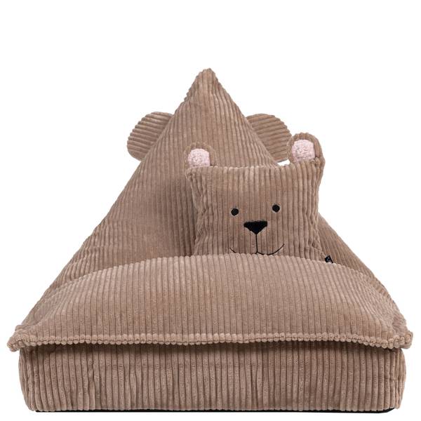 Kindersitzsack mit Kissen Bär Braun