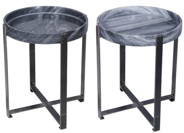 Beistelltisch Harvard Blau - Metall - 53 x 62 x 53 cm
