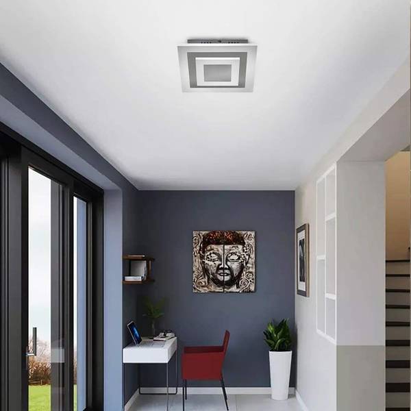 Deckenleuchte Vornax Silber - Eisen - 30 x 6 x 30 cm