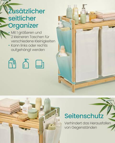 Wäschekorb 100731 Weiß - Holzverbundwerkstoff - 87 x 35 x 12 cm