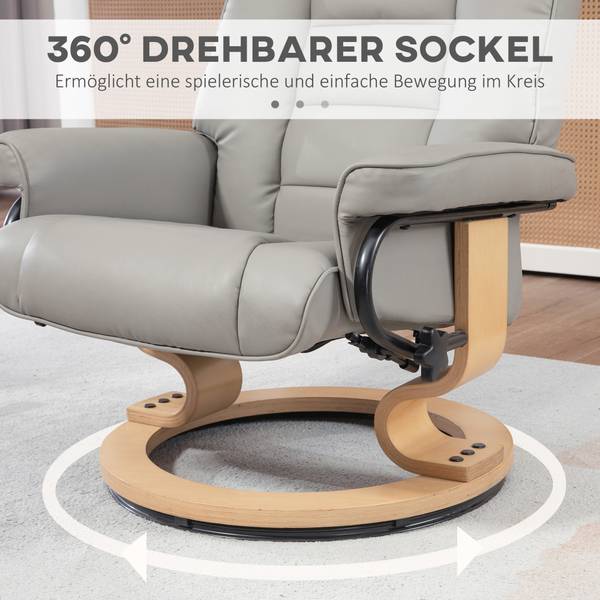 Relaxsessel mit Hocker 839-961V81GY Grau - 85 x 76 cm