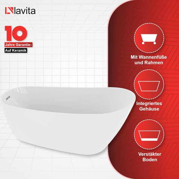 Freistehende Badewanne Comodo 1700 170 x 80 cm