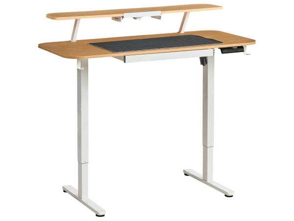 Verstelbaar bureau WILBANKS 2-delig bruin - lichtbruin - wit