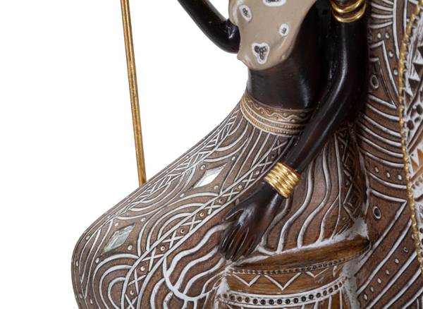 Skulptur Masai Tribal Famiglia Braun - Harz - 12 x 38 x 16 cm