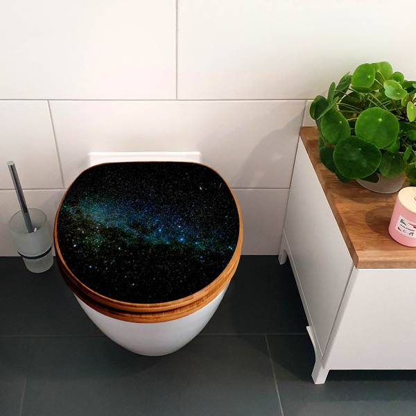 WC-Sitz mit Absenkautomatik Nachthimmel Blau - Bambus - Holzwerkstoff - 38 x 5 x 49 cm